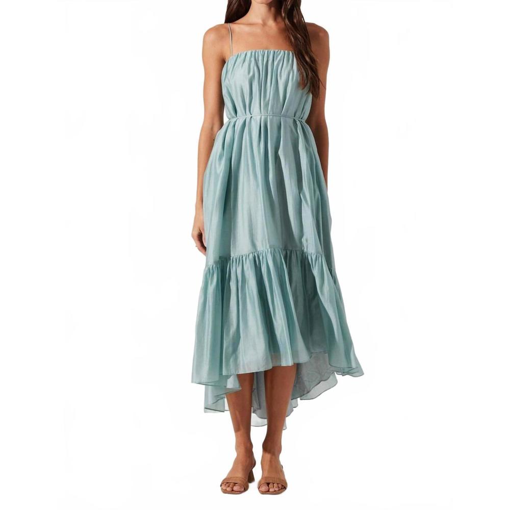 Astr Seafoam Green Strapless Maxi Dress